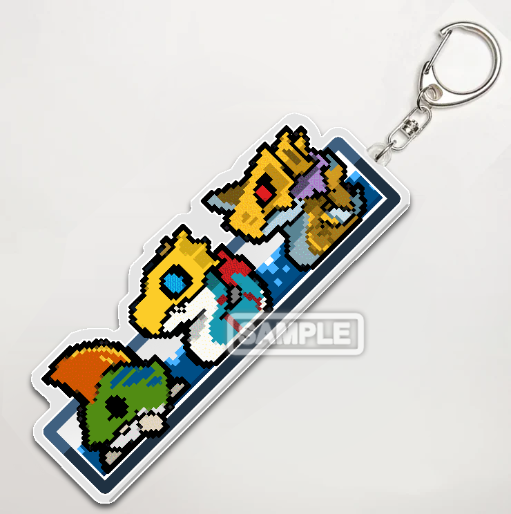 Pixel Seadra Acrylic Keychain – sinobali