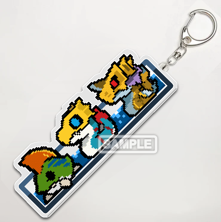 Pixel Seadra Acrylic Keychain