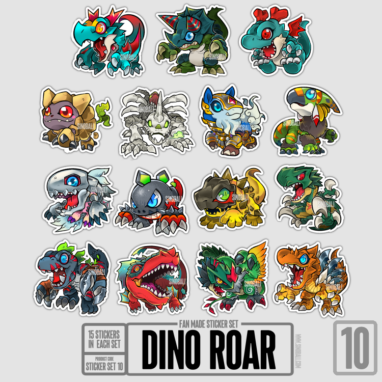 Dino Roar - Fan Made Sticker Set