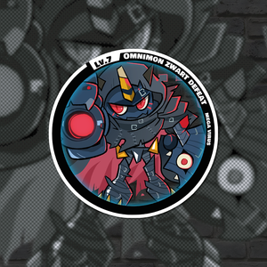 Omnimon Zwart Defeat Can Badge